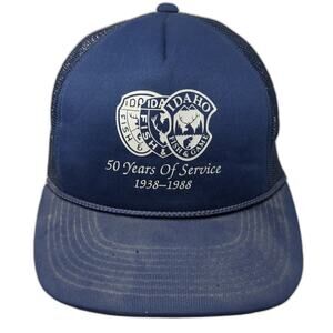 That Hat Blue Trucker Hat L Idaho Fish & Game 50th Anniversary Snapback Mesh